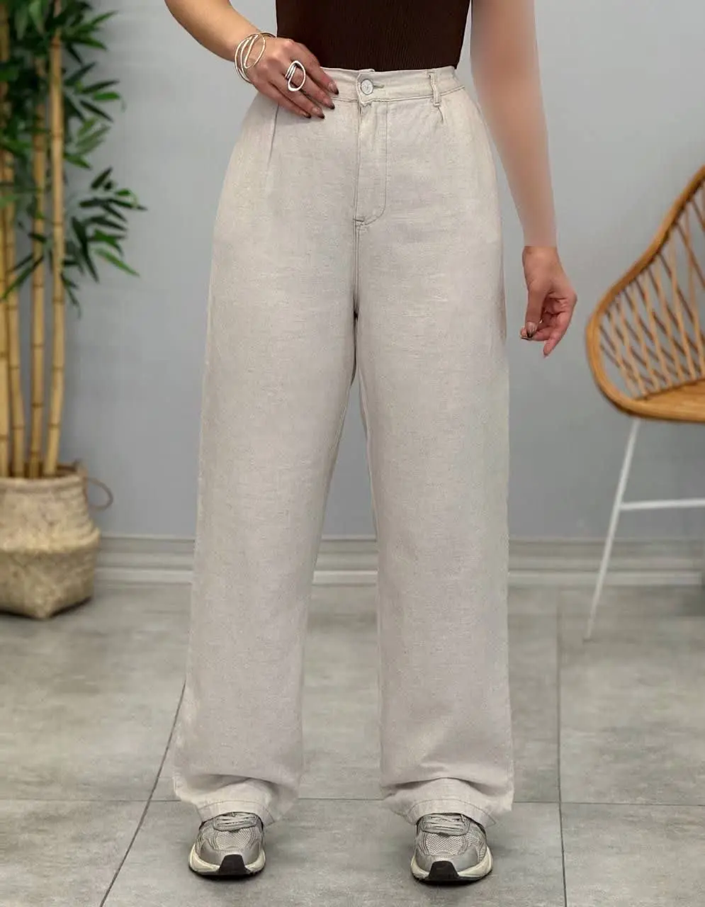 3466-شلوار بگ لینن